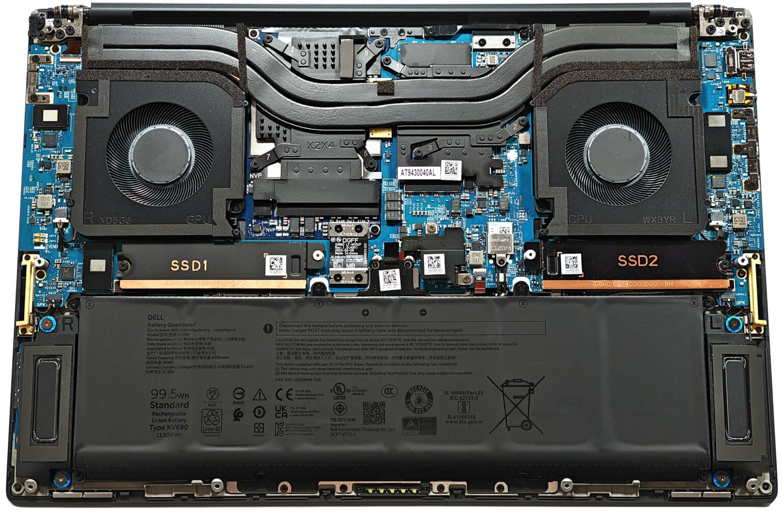 Internal Photo of Dell Precision 5680 5690 M5680 M5690 0TM2DW CPU Fan original (Precision 5690)